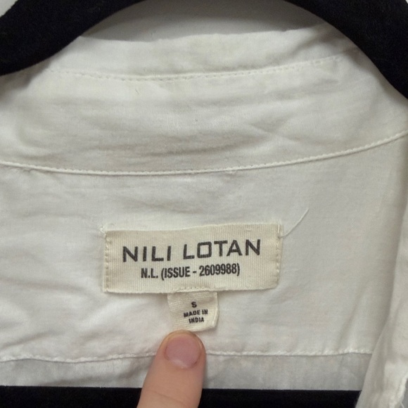 Nili Lotan white cotton button down shirt S - Picture 2 of 7